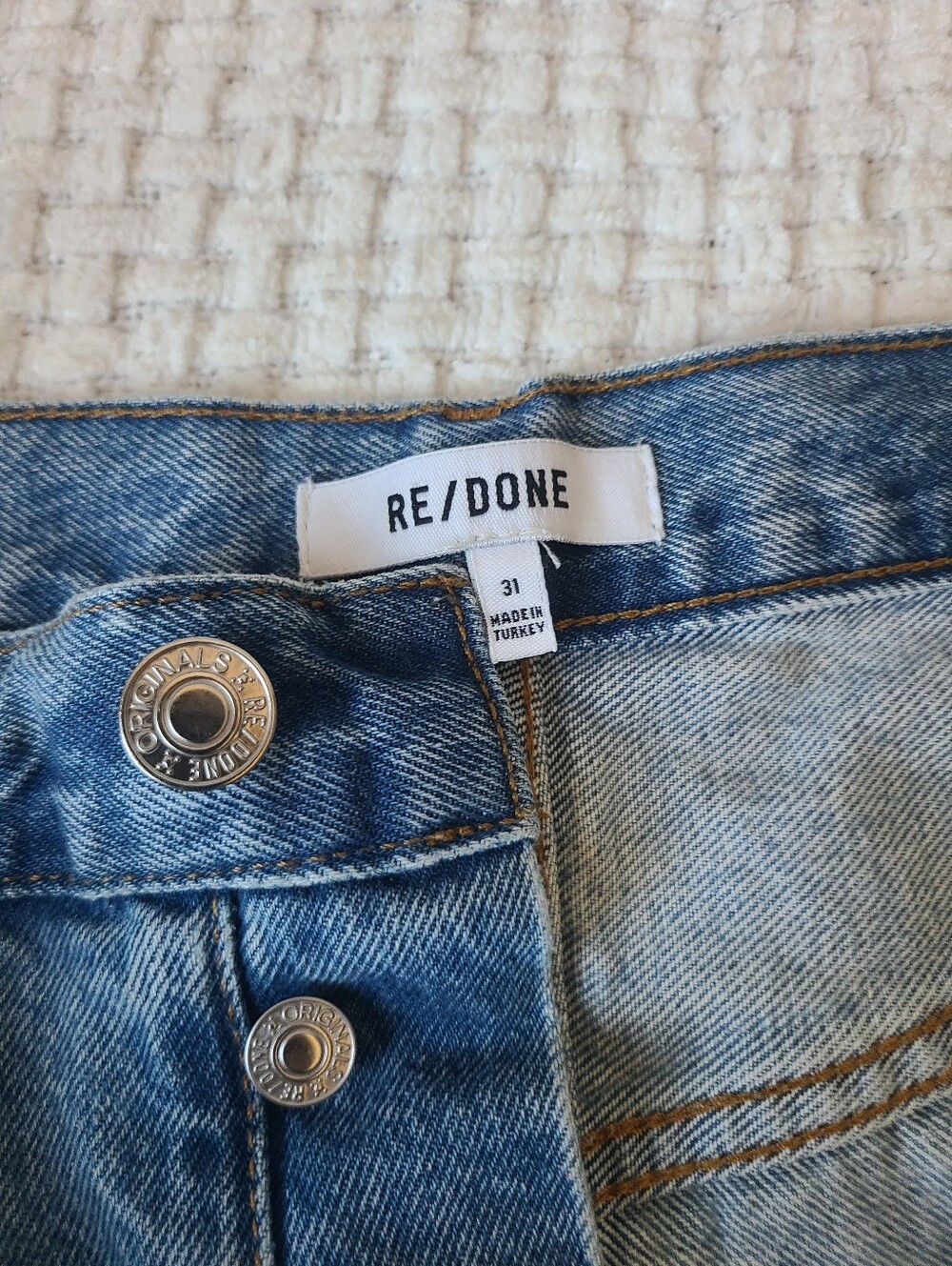 Re/Done 90s Crop Low Slung Jeans Women's Size 31 - Picture 8 of 16